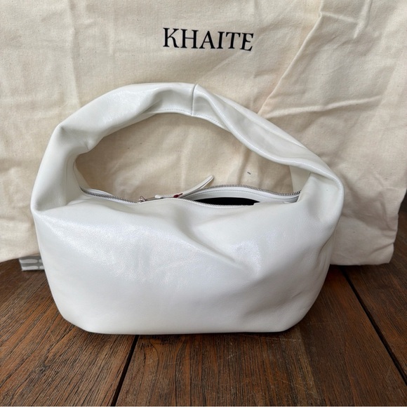 KHAITE Handbags - KHAITE Cream White Leather Hobo Shoulder Bag